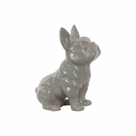 SMARTGIFTS Urban Trends Collection  Ceramic Sitting French Bulldog Figurine With Pricked Ears - Gray SM2495491